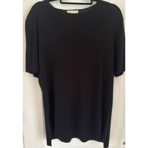 Women's Exclusively Misook Black Tunic Top Designer Career Wrinkle Free Sz M